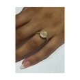 thumbnail image 4 of Bague de Fiançailles à Double Halo en Diamant Véritable Rond de 1/2 Carat en Or Jaune 10 Kt, 4 of 4