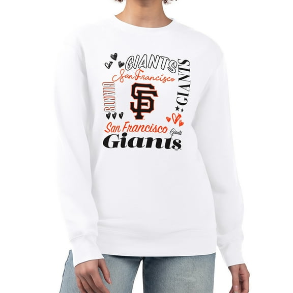 Women's G-III 4Her by Carl Banks White San Francisco Giants Collage Team Graphic Fleece Pullover Hoodie