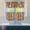 thumbnail image 3 of Boho Country Curtains 24 Inch - 3 Panel Rustic Farmhouse Set with Vintage Blooming Botanicals, Rod Pocket Kitchen Window Drapes, 3 of 6