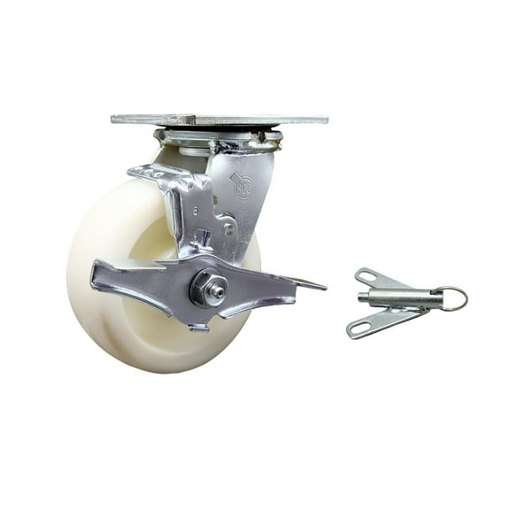 5 Inch Nylon Caster with Ball Bearing and Brake/Swivel Lock Service Caster