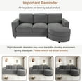 thumbnail image 6 of Harper & Bright Designs L-Shaped Sectional Sofa Set with Curved Chaise and Lounger, 3-Seat Couch with USB Ports, Chenille Upholstered Sectional Sofa for Living Room, Grey, 6 of 19