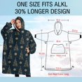 thumbnail image 4 of Oversized Wearable Blanket Hoodie,Dark Blue Christmas Tree Pattern Sherpa Blanket Hoodie with Super Pockets,Super Warm Fuzzy Pullover for Women & Men, 4 of 6