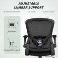 thumbnail image 4 of HOMCOM Ergonomic Office Chair, Mesh Desk Chair with Lumbar Support, Black, 4 of 10