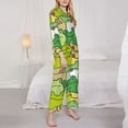 thumbnail image 3 of Goofa Cartoon Frog Printed Women’s 2 Piece Pajama Set Super,Pajamas Women's Long Sleeve Sleepwear Soft Button Down Loungewear Pjs Lounge Set Nightwear-Medium, 3 of 9