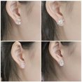 thumbnail image 4 of GKNET 2PCS Silver Stainless Steel Round CZ Earrings Ear Studs For Men Women Jewelry-9, 4 of 9