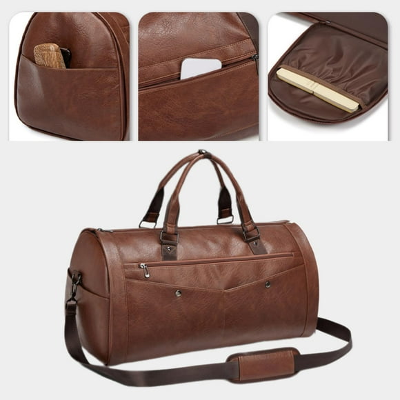 BELOVING PU Leather Duffle Bag Handbag Business Travel Bag for Holiday Hiking Outdoor