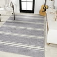 thumbnail image 4 of JONATHAN Y WASHABLE 4 x 6 Area Rug, Bande Distressed Stripe - Lavender/Ivory, WSH121A-4, 4 of 9
