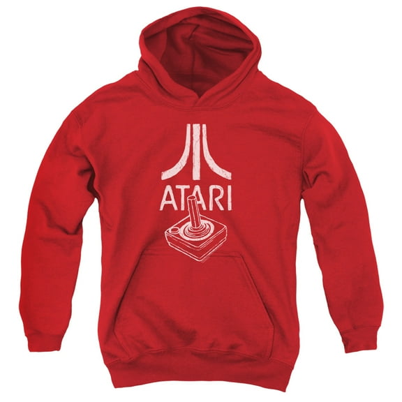 Atari Joystick Logo Youth Pullover Hoodie Sweatshirt Red