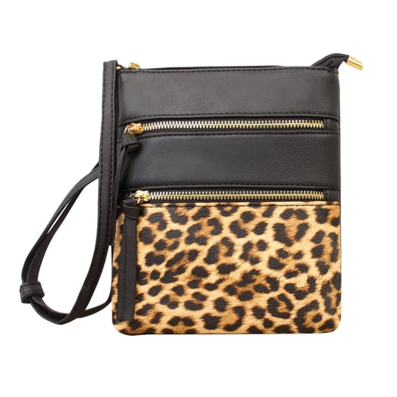 Women Leopard Crossbody Purses Small Shoulder Bag with Multi Pocket Extra Long Strap FREE GIFT FOR YOU