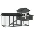 thumbnail image 1 of PawHut Chicken Coop Hen House with Nesting Box & Run, Grey, 1 of 10