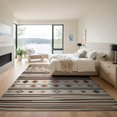 thumbnail image 3 of ODIKA 9'x12' Washable Area Rug Geometric Stripe Neutral Tones Boho Farmhouse Minimalist Large for Great Room, Indoor Concept, Living Low Pile, Flatwoven, 3 of 7