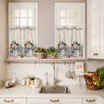 thumbnail image 4 of Kitchen Window Curtains Valance and Tier Set, Snowman Christmas Starfish Shell Pearl Rod Pocket Tier Curtain Valance Set, Sea Coral Retro Linen Light Filtering Cafe Curtains for Bedroom Living Room, 4 of 9