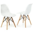 thumbnail image 1 of Gymax 2PCS Modern DSW Dining Chair Office Home w/ Mesh Design Wooden Legs White, 1 of 10