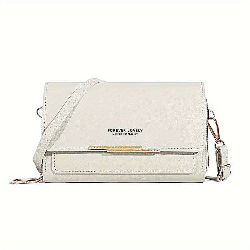 Portefeuille Bandouliere pour Femmes Sac a Main Portable avec Fermeture Eclair en Metal pour Telephone