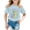Light Blue, variant on Back To School Clothing Trendy Quick Dry Round Neck 1/4 Sleeve Hello First/second/third Grade Tshirt Back To School Tees Tops
