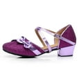 thumbnail image 4 of GERsome Girl's Latin Dance Shoes Kids Low Heel Salsa Tango Pratice Proformence Ballroom Dancing Shoes, 4 of 8