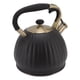thumbnail image 4 of Tetera Con Silbido De 3,5 L, Tetera De Acero Inoxidable Con Forma De Calabaza, Tetera Para Estufa, Color Negro, 4 of 7