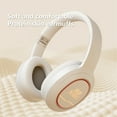 thumbnail image 5 of Wireless Bluetooth Headphones, 65H Playtime, 6 EQ Sound Modes, HiFi Stereo Over Ear Headphones with Microphone, Foldable Lightweight Bluetooth 5.3 Headphones for Travel/Office/Cellphone/PC,White, 5 of 8
