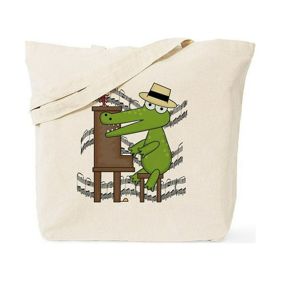 CafePress - Crocodile At Piano Tote Bag - Unisex Canvas Tote Bag, Beige, 1-Piece