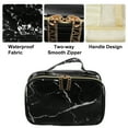 thumbnail image 4 of Unique Bargains Makeup Bag Marble Cosmetic Travel Bag Make Up Brush Organizer Bag Storage for Women Black 8"x5"x4", 4 of 7