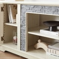thumbnail image 6 of Jopath 70" Modern TV Stand with 2-Door Storage, Faux Stone Media Console Cabinet, TV Cabinet with Open and Closed Storage for Living Room White, 6 of 9