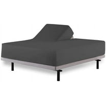 4 PCs Flex Head King Sheets Sets for Adjustable Beds 100% Giza Cotton Slate Grey, Split King 34",15-18 inch Deep