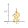 thumbnail image 3 of 14k Yellow Gold Small Script Initial R Charm, 3 of 4