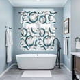 thumbnail image 3 of Turquoise Grey Kitchen Curtains Sets for Windows 24 Inch Length, Geometric Circle Modern Abstract Simple Art Rod Pocket Window Treatments Tier Curtains and Valances Set for Bedroom/Bathroom, 3 of 8