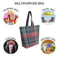 thumbnail image 7 of FORMRS Womens Canvas Tote Bag with Zipper Inner Pocket Shoulder Handbag, Warm Tartan Mosaic, 7 of 7