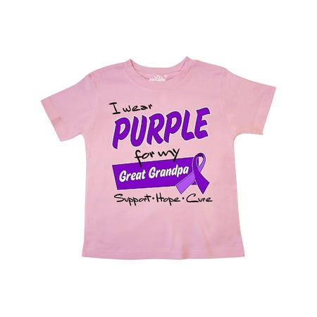 

Inktastic I Wear Purple for my Great Grandpa-Support Hope Cure Gift Toddler Boy or Toddler Girl T-Shirt