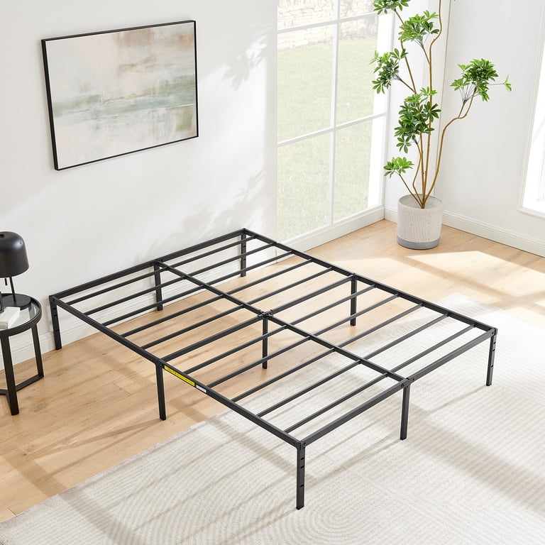 Mainstays Queen 14" Steel Slat Platform Bed Frame, Black photo 1