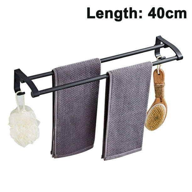 Toallero libre perforado, espacio de aluminio para baño, inodoro, toallero doble, almacenamiento de toallas, estante de baño para colgar en la pared Xemadio 2035035-3