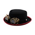 thumbnail image 4 of Sombrero Steampunk negro clásico para adultos con gafas para disfrazarse de Halloween Sin engranajes, 4 of 9