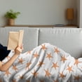 thumbnail image 3 of Starfish Soft Flannel Fleece Blanket, Graphic Illustration of Summer Season Inspired Aquatic Animals Tropical Climate, Cozy Plush for Indoor and Outdoor Use, 70" x 90", Orange White, by Ambesonne, 3 of 5