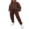 thumbnail image 1 of Femmes Sweat-Shirt Ensemble Manches Longues Col Rond Pantalons de Survêtement Ensemble Solide Activewear Set, 1 of 5