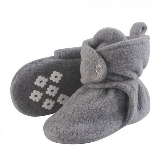 Little Treasure Baby and Toddler Cozy Fleece Booties, Heather Gray, 0-6 Months