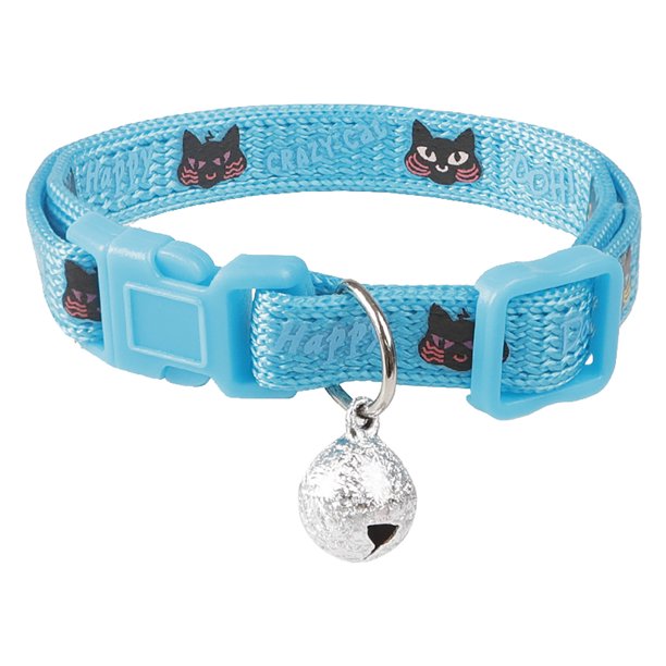 Heiheiup Cat Face Pattern Cat Collar With Bell Adjustable Cat Nylon