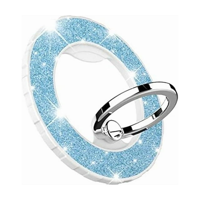 wonima02 Magnetic Phone Ring Holder for magsafe, Glitter Magnetic Grip Compatible with iPhone 17 16 15 14 13 12 Pro max,Pro,Plus,Mini, Pixel 10 Series Mag Safe Accessories, Kickstand,Grey Blue