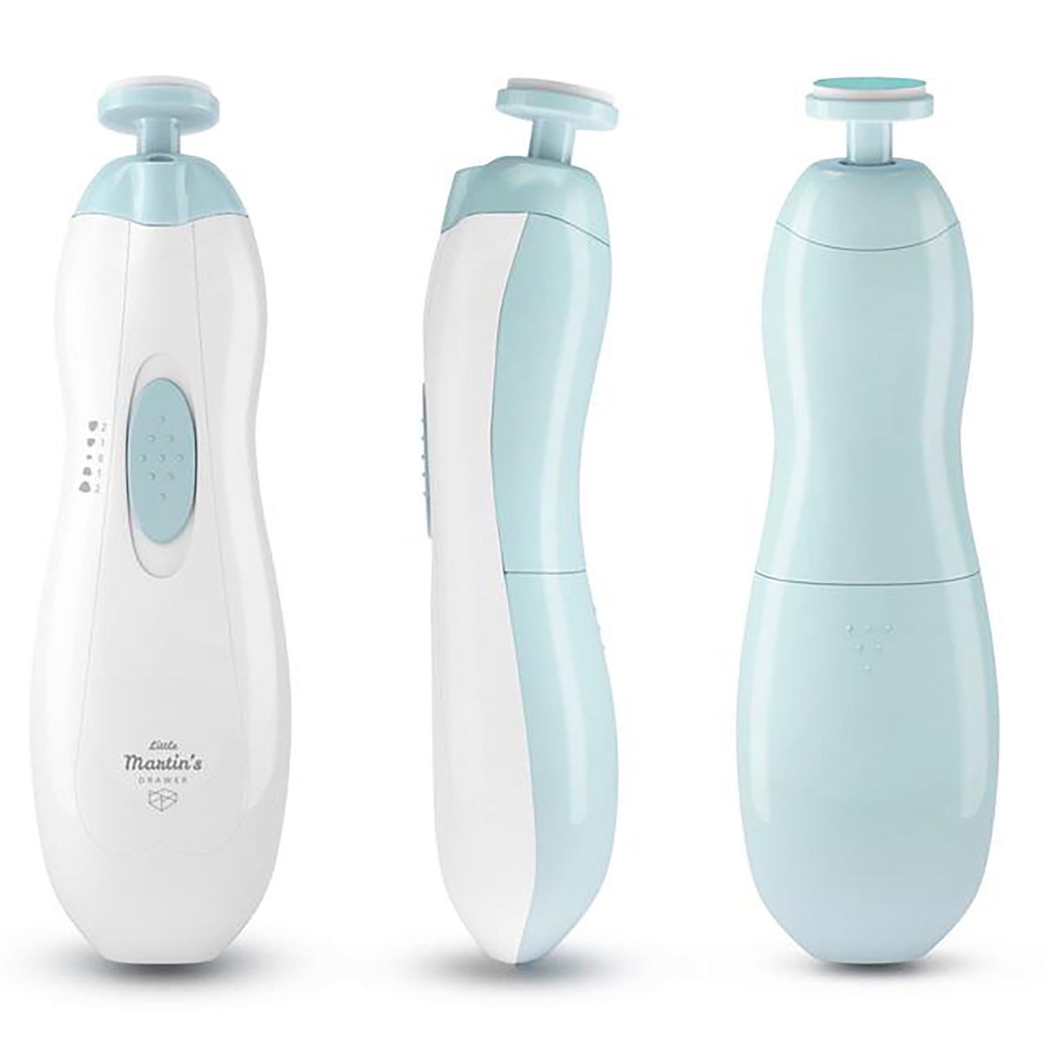 Little Martin's: Baby Electric Nail Trimmer - Blue - Soft LED Light, Adjustable Speed, Interchangeable Heads, Finger & Toenail Filing, Infant-Kid Safe