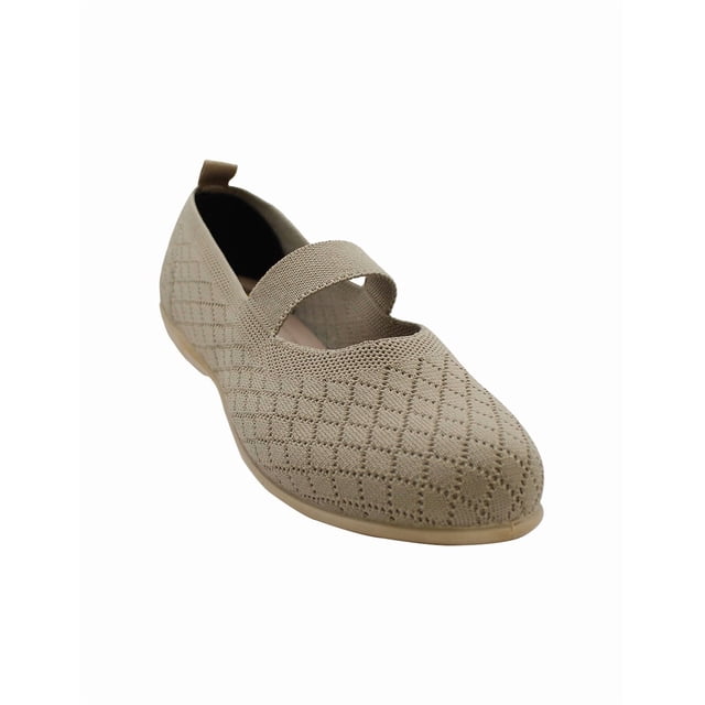 FLAT BALERINA DE MUJER ARENA TEXTIL MARCA LEON 222