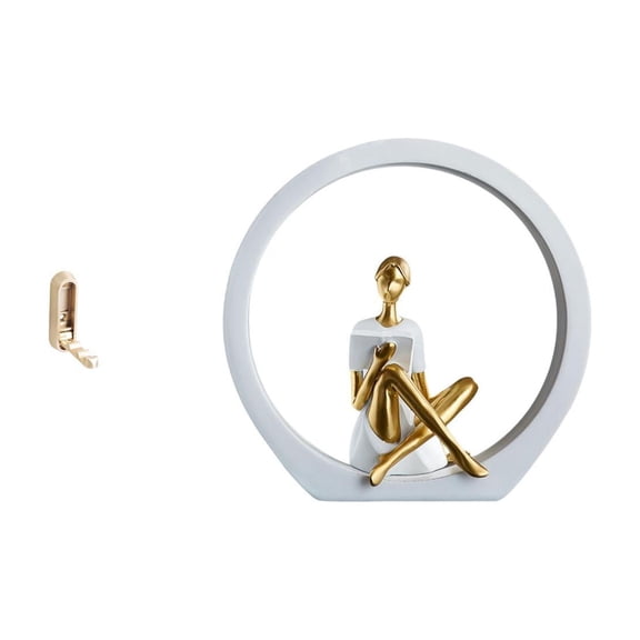 Folding Wall Hook Girl Statue Abstract Art Sculpture Zinc Alloy Resin Material for Bathroom Bedroom Closet Organization