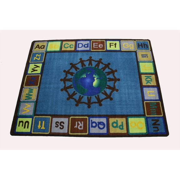 Earth Tone Alpha World Area Rug, 6'6" x 8'4"