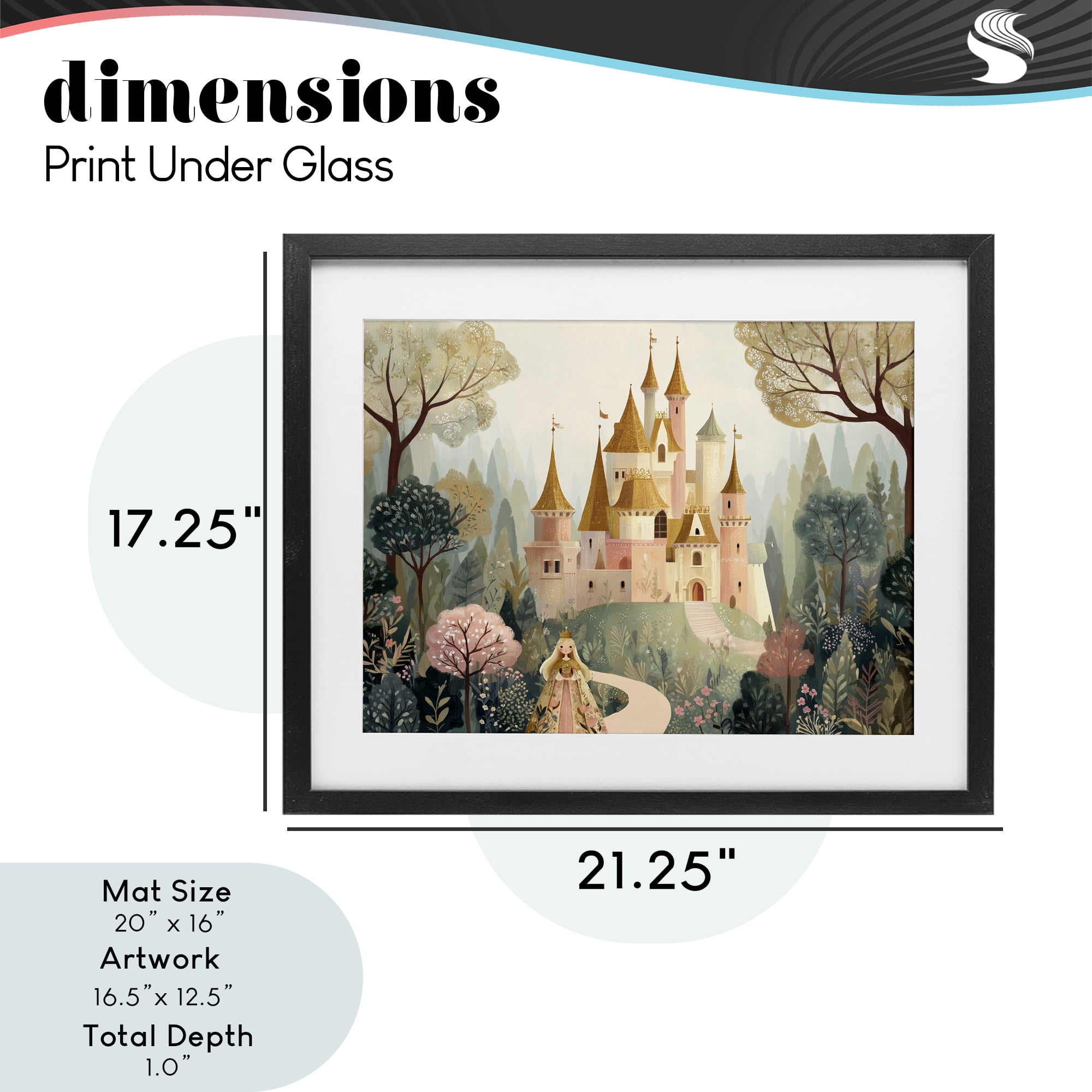 Stupell Industries Whimsical Castle Path Black Framed Print Under Glass, design by Christine Simpson Art