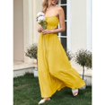 thumbnail image 4 of Summer Women Thin Shoulder Strap Sleeveless Side Slit Dress Bohemian Flowing Long Skirt, 4 of 5