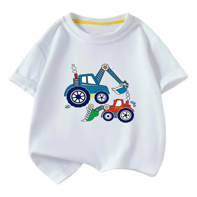 T-shirt pour Enfants, T-shirt Graphique Décontracté à Manches Courtes et Col Rond avec Mélange Doux de Polyester-Spandex, Tissu Respirant, pour Garçons et Filles de 2 à 10 Ans