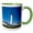 Green/White, variant on 3drose, Denmark, Jutland, Hirtshals, Hirtshals Fyr Lighthouse, Morning, 11oz Two-tone Green Mug