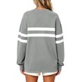 thumbnail image 4 of Women's 2026 Striped Oversized Sweatshirt Spring Crewneck Long Sleeve Shirts Casual Color Block Pullover Tops, S, 4 of 5