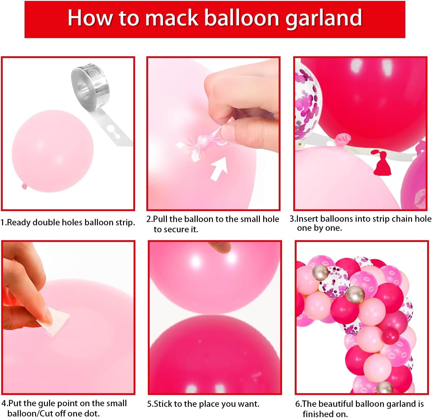 Let's Bach Party Bachelorette Decorations Rose Red Pink Girl Balloon Garland Arch Kit Let's Bach Party Pink Princess Bridal Shower Decortions for Women Bachelorette Party Bridal Shower