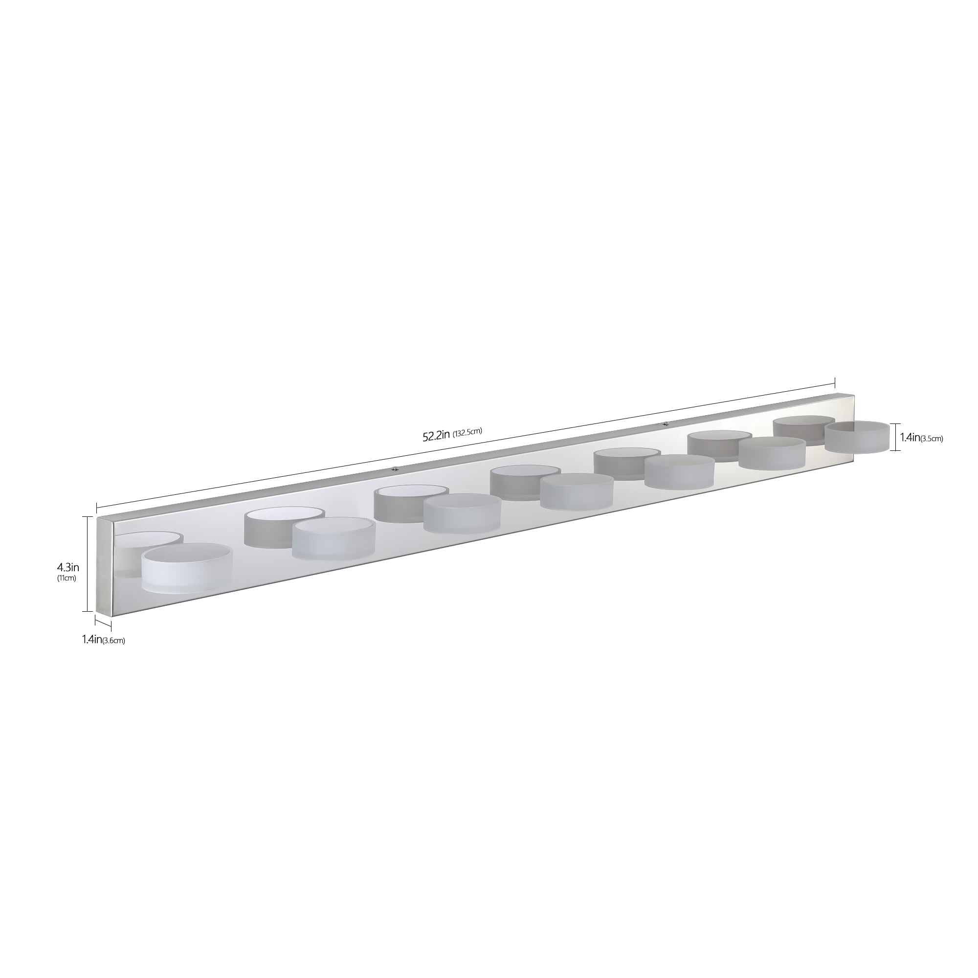 Miniyam Bathroom Vanity Light Fixtures, 7-Light LED Wall Lighting Fixtures over Mirror, (Cool White 6000K), Chrome