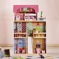 thumbnail image 5 of Wooden Dollhouse for Kids, Playhouse with 14 Furniture Pieces & Accessories for Girls 3+ Years Pine Plywood MDF Construction, 5 of 7